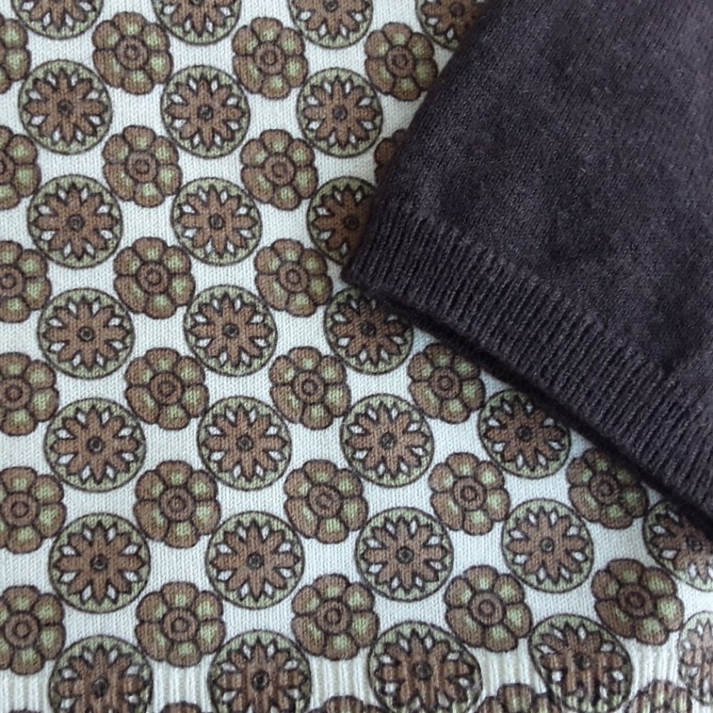 Barneys New York Brown Cashmere/Cotton Multicolor Sweater - Picture 4 of 6